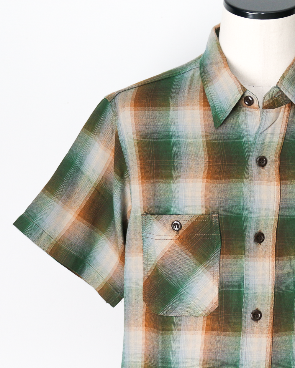 SUGAR CANE SC39726 RAYON TWILL CHECK WORK SHIRT Green