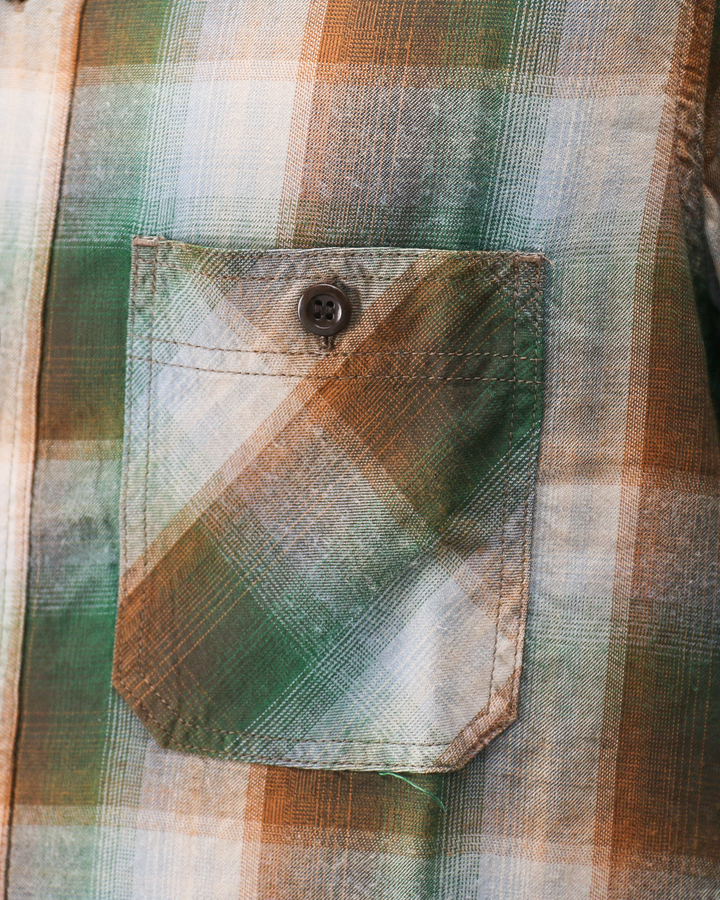 SUGAR CANE SC39726 RAYON TWILL CHECK WORK SHIRT Green