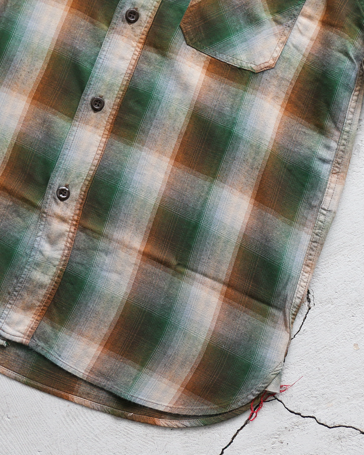 SUGAR CANE SC39726 RAYON TWILL CHECK WORK SHIRT Green