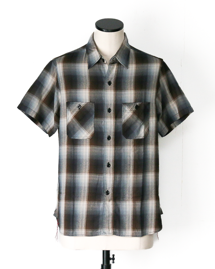 SUGAR CANE SC39726 RAYON TWILL CHECK WORK SHIRT Black