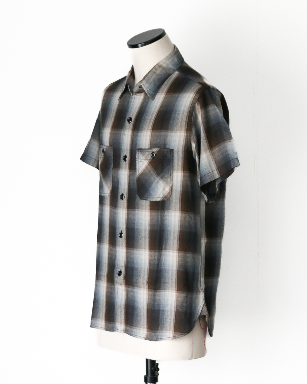 SUGAR CANE SC39726 RAYON TWILL CHECK WORK SHIRT Black