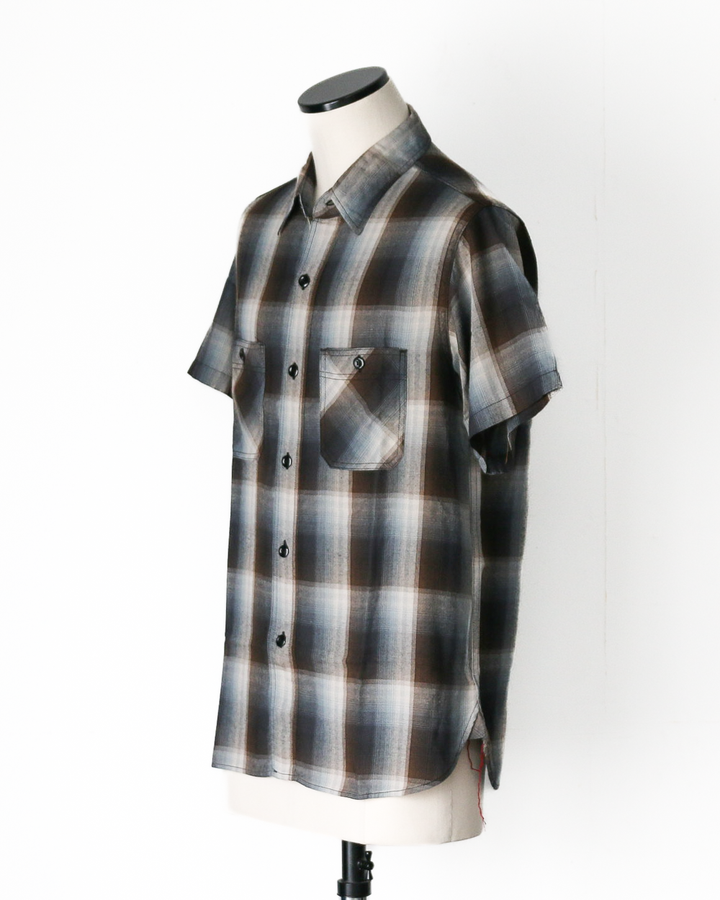 SUGAR CANE SC39726 RAYON TWILL CHECK WORK SHIRT Black