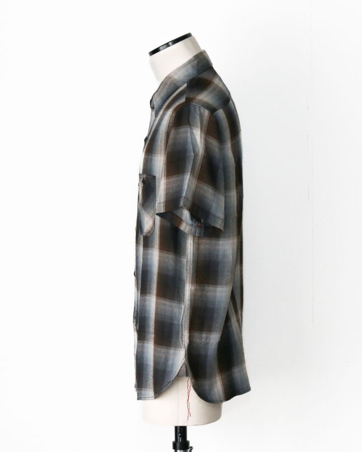 SUGAR CANE SC39726 RAYON TWILL CHECK WORK SHIRT Black