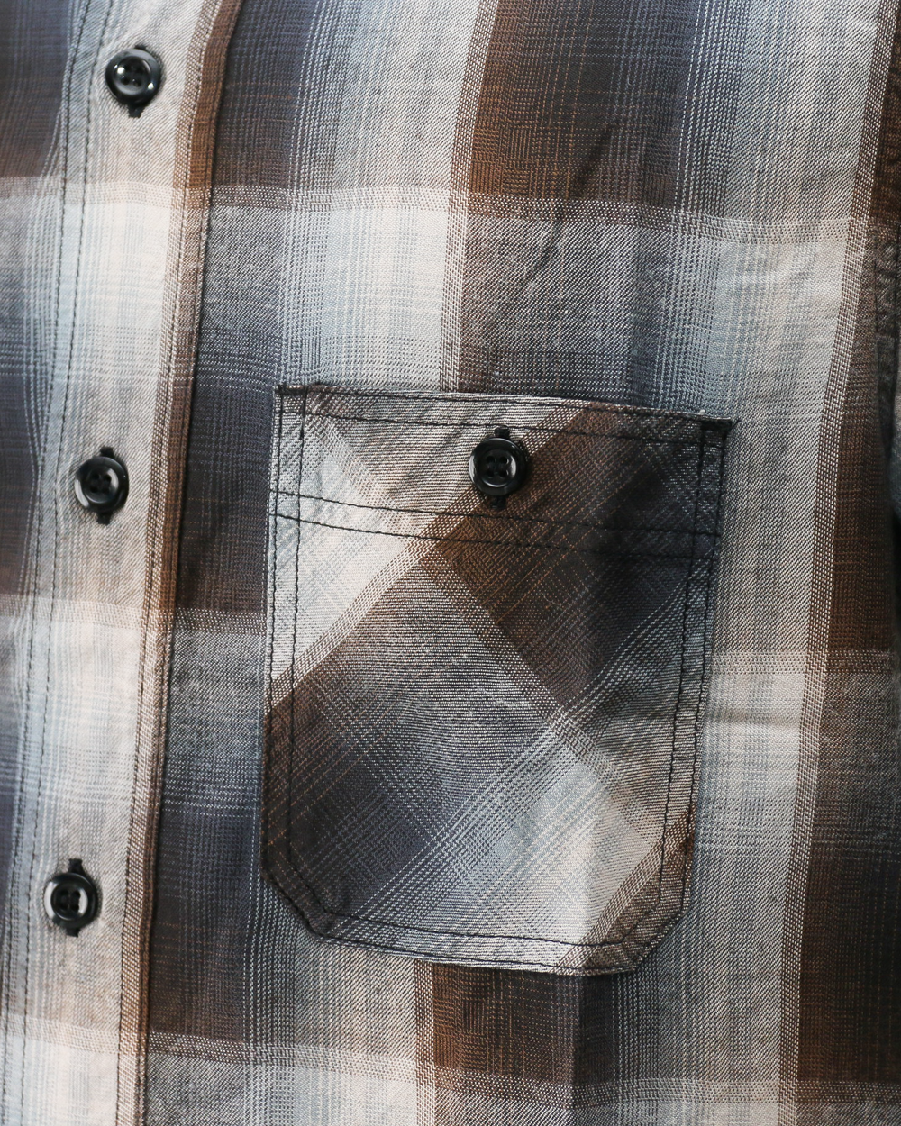 SUGAR CANE SC39726 RAYON TWILL CHECK WORK SHIRT Black