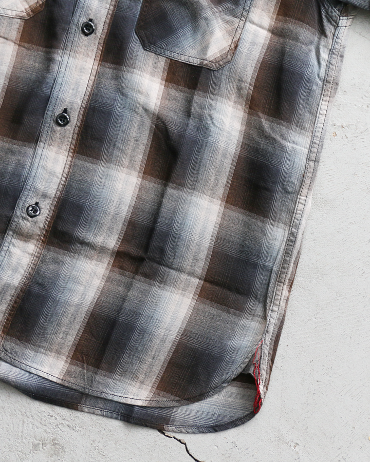 SUGAR CANE SC39726 RAYON TWILL CHECK WORK SHIRT Black