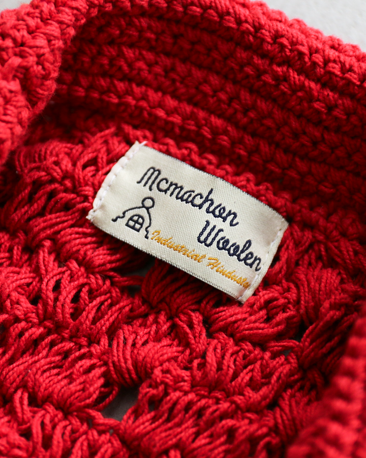 MacMahon Knitting Mills Crochet Zip Jacket Red