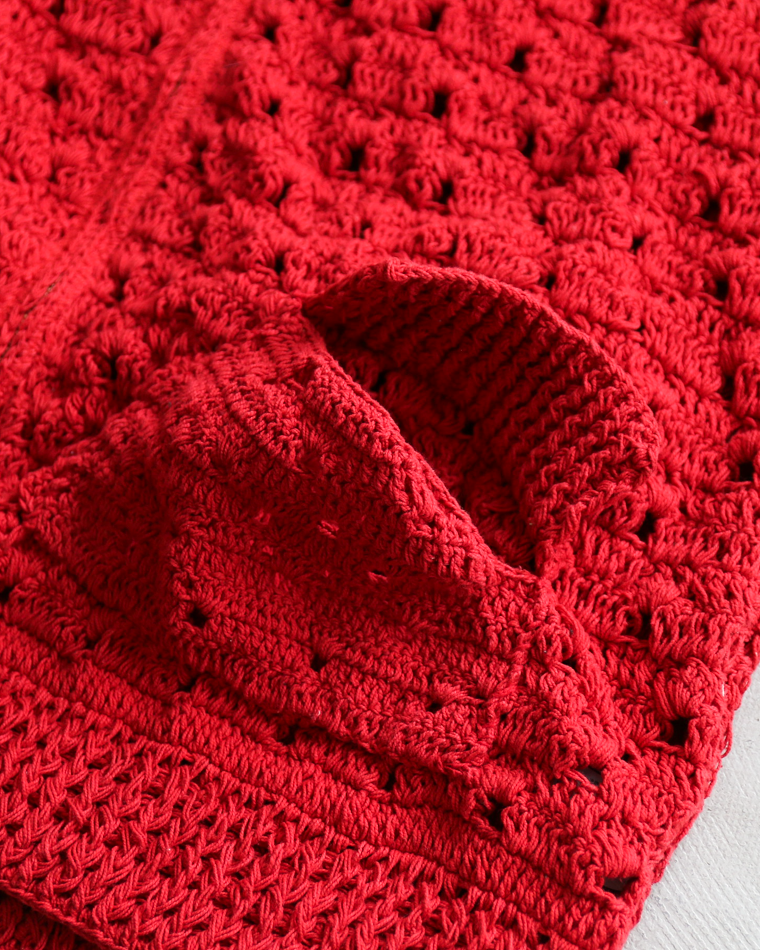 MacMahon Knitting Mills Crochet Zip Jacket Red