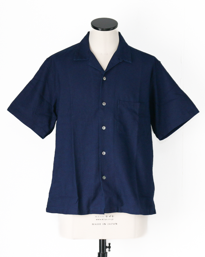 FOB factory F3500 INDIGO HOLIDAY SHIRT SASHIKO