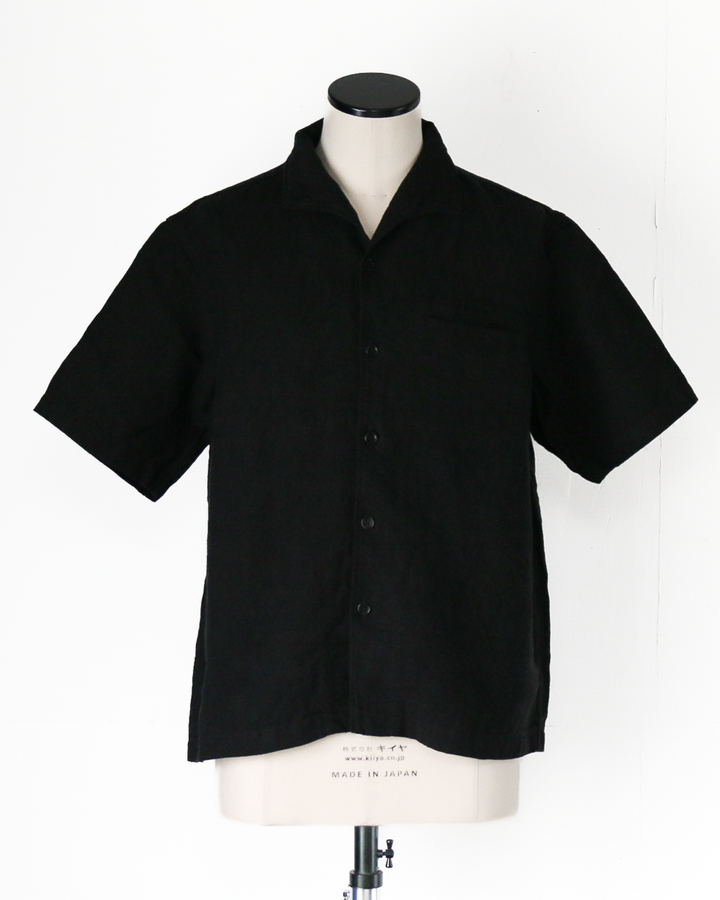 COLIMBO ZB-0305 Bisbee Drifter Shirt S/S -Heavy Weight Linen- Black