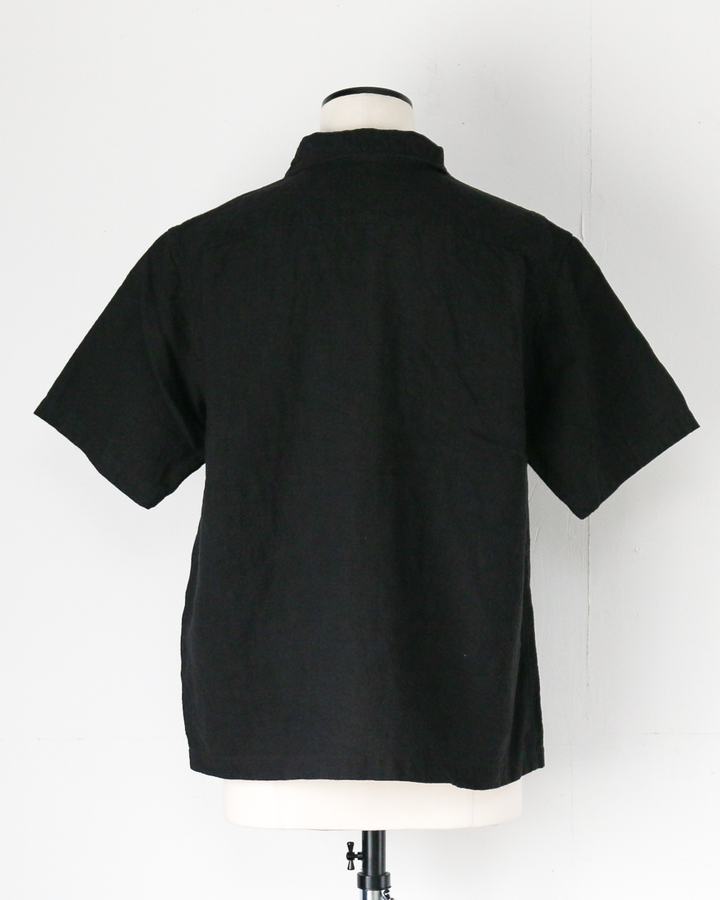 COLIMBO ZB-0305 Bisbee Drifter Shirt S/S -Heavy Weight Linen- Black