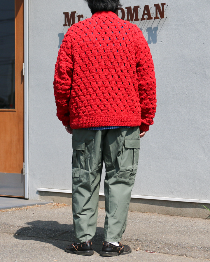 MacMahon Knitting Mills Crochet Zip Jacket Red
