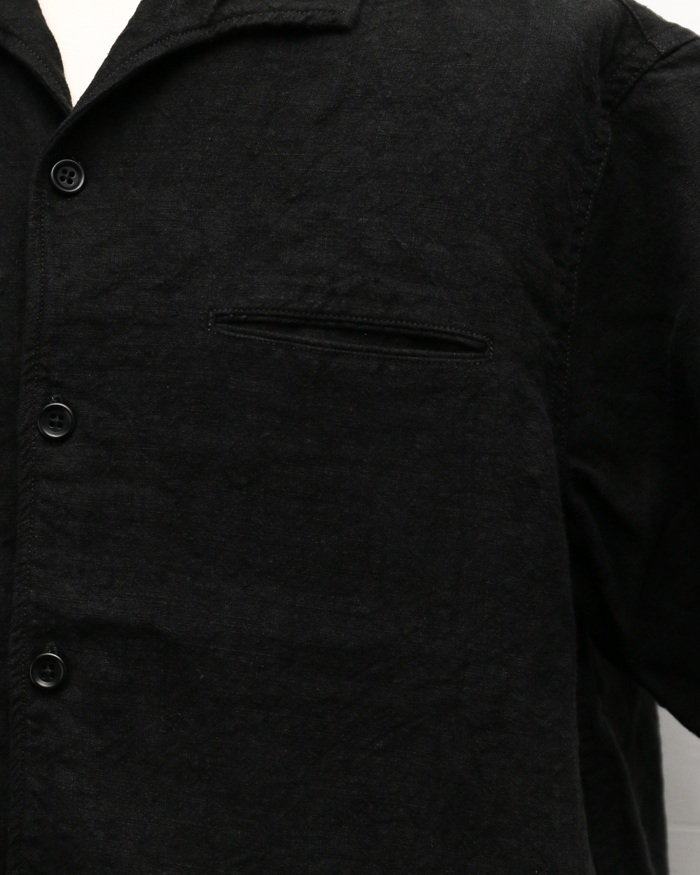 COLIMBO ZB-0305 Bisbee Drifter Shirt S/S -Heavy Weight Linen- Black