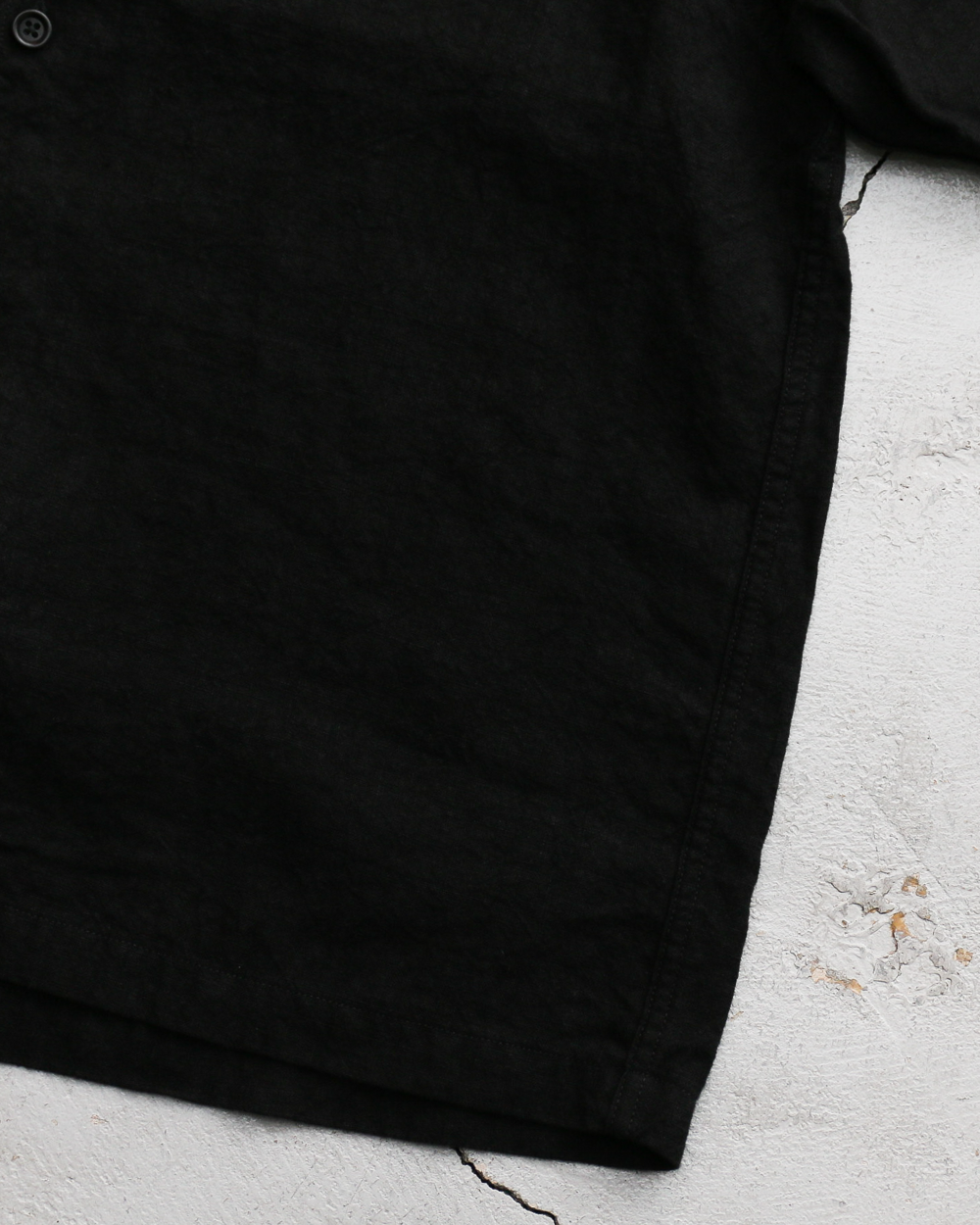 COLIMBO ZB-0305 Bisbee Drifter Shirt S/S -Heavy Weight Linen- Black