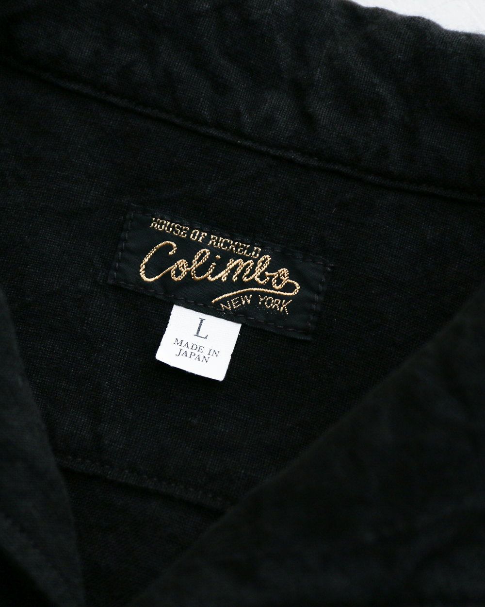 COLIMBO ZB-0305 Bisbee Drifter Shirt S/S -Heavy Weight Linen- Black