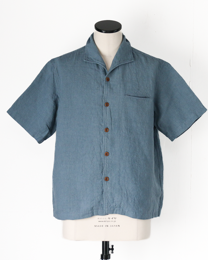 COLIMBO ZB-0305 Bisbee Drifter Shirt S/S -Heavy Weight Linen- Dusty Sax