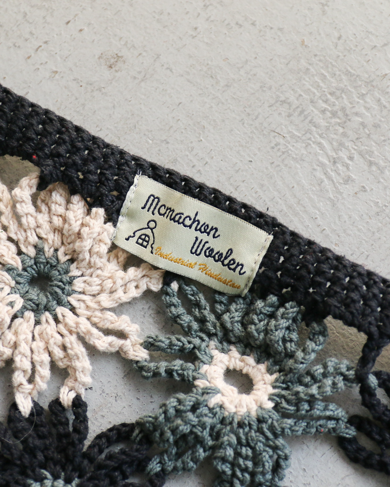 MacMahon Knitting Mills Chain Flower Cardigan Black
