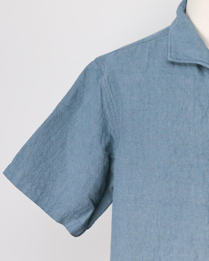 COLIMBO ZB-0305 Bisbee Drifter Shirt S/S -Heavy Weight Linen- Dusty Sax