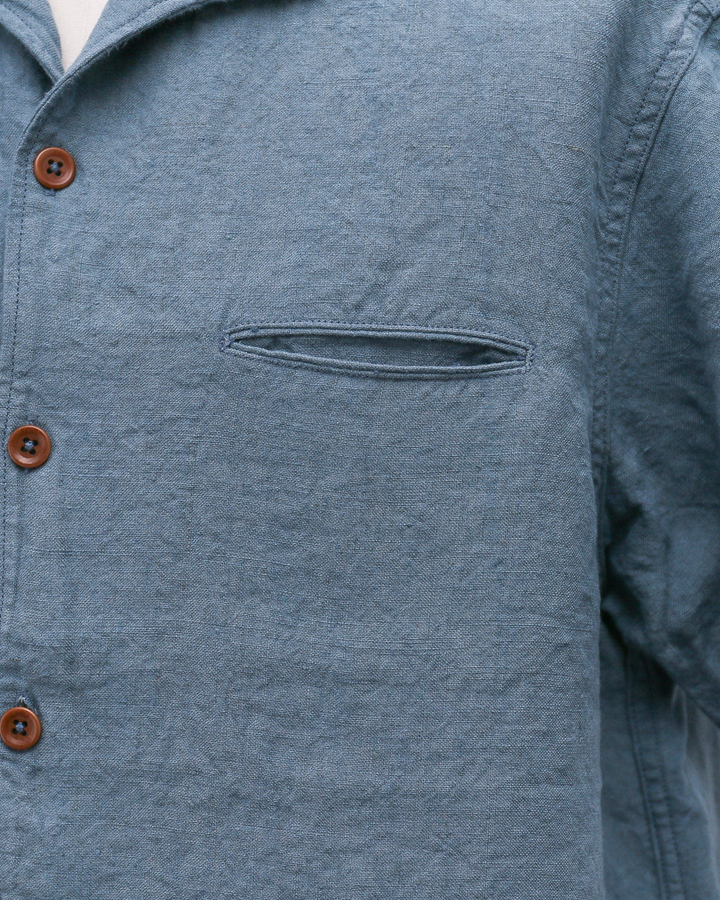 COLIMBO ZB-0305 Bisbee Drifter Shirt S/S -Heavy Weight Linen- Dusty Sax