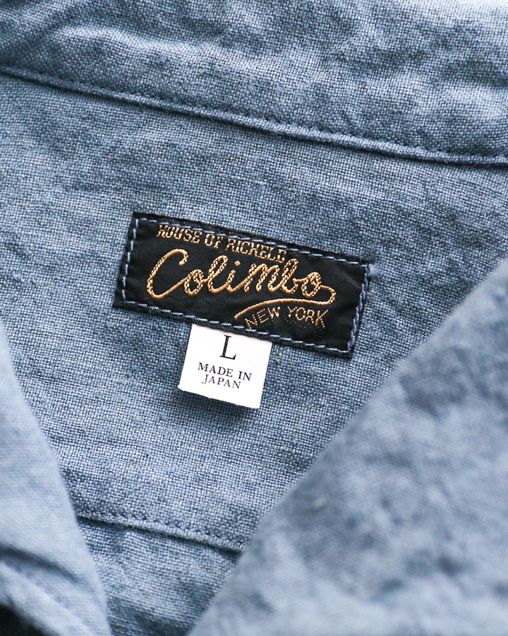COLIMBO ZB-0305 Bisbee Drifter Shirt S/S -Heavy Weight Linen- Dusty Sax