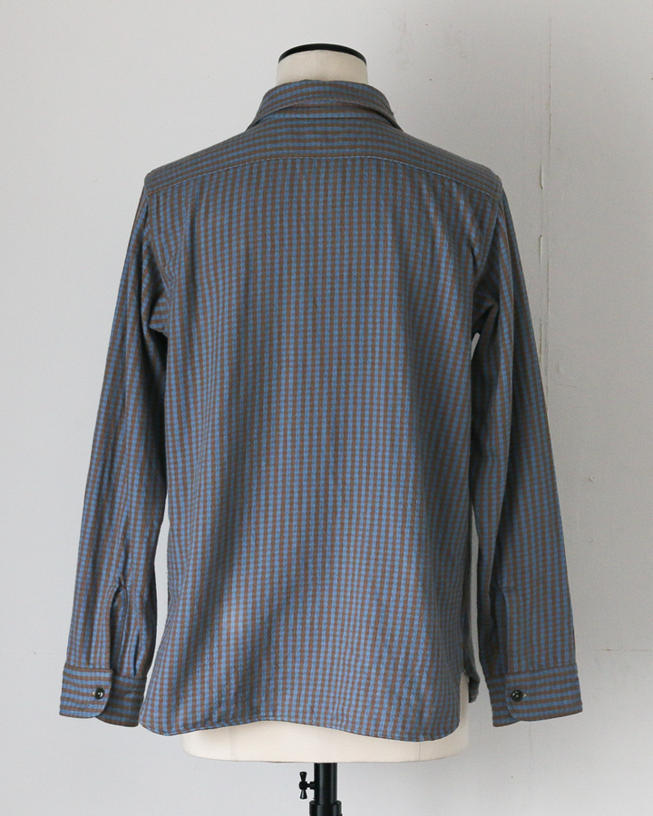 John Gluckow ジョンクラッコー JG-06-2 The Everyday Flannel Shirts D柄 ブラウン×サックス ワンウォッシュ