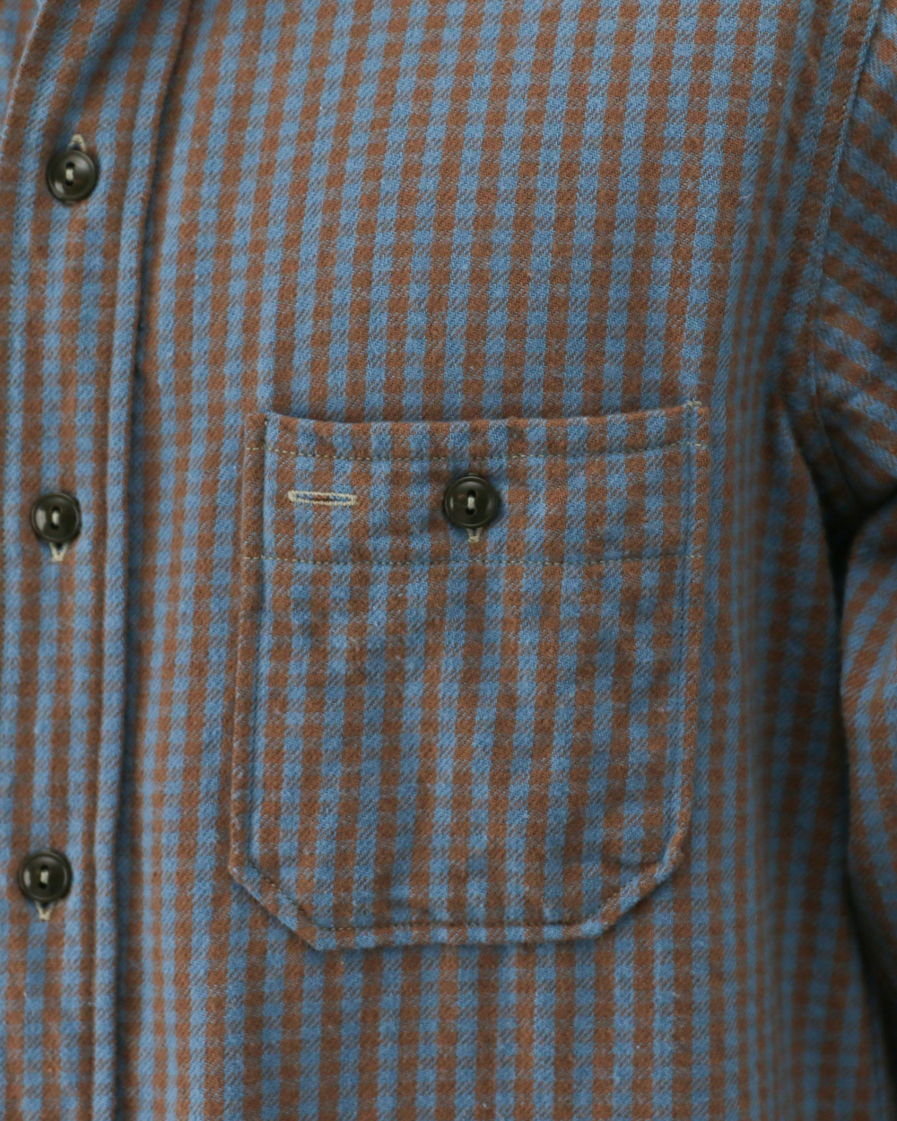 John Gluckow ジョンクラッコー JG-06-2 The Everyday Flannel Shirts D柄 ブラウン×サックス ワンウォッシュ