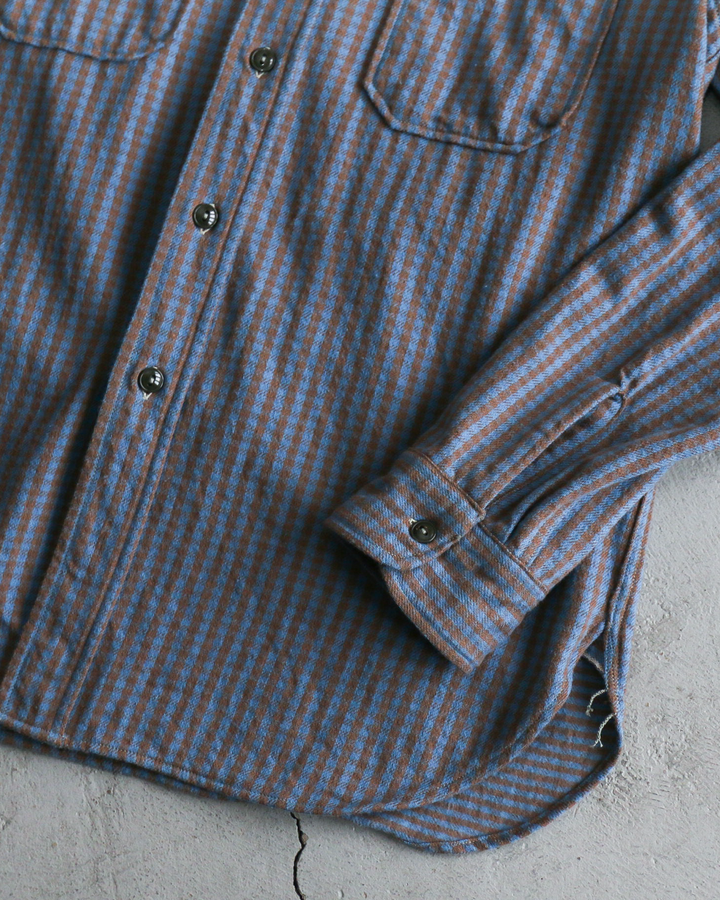 John Gluckow ジョンクラッコー JG-06-2 The Everyday Flannel Shirts D柄 ブラウン×サックス ワンウォッシュ