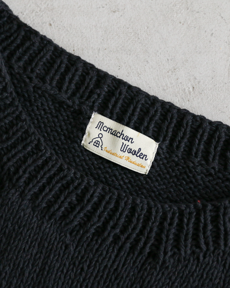 MacMahon Knitting Mills Big S/S Crew Neck Knit-Flower Black