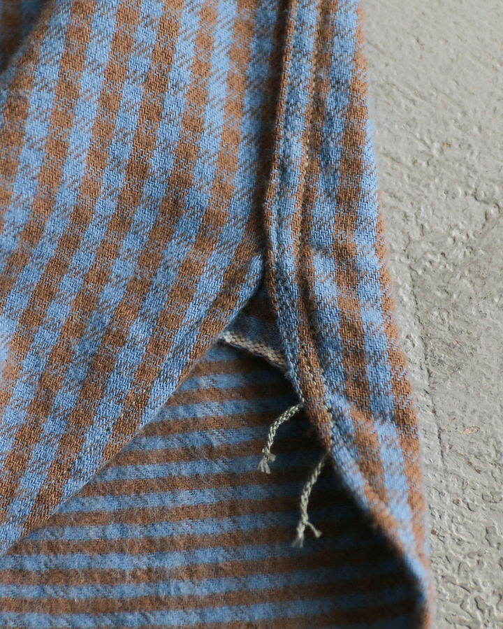 John Gluckow ジョンクラッコー JG-06-2 The Everyday Flannel Shirts D柄 ブラウン×サックス ワンウォッシュ