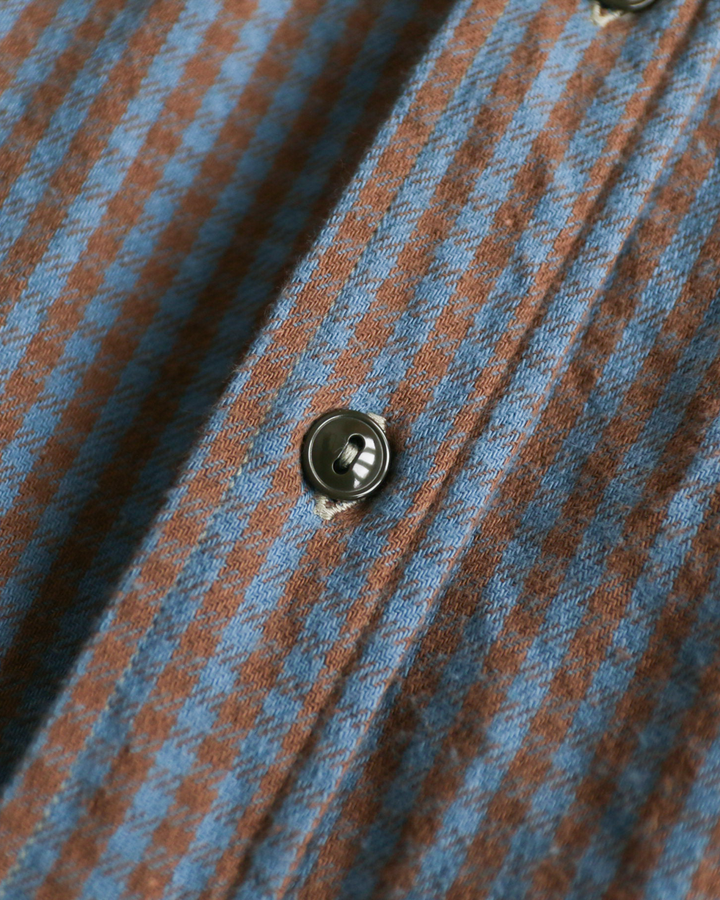 John Gluckow ジョンクラッコー JG-06-2 The Everyday Flannel Shirts D柄 ブラウン×サックス ワンウォッシュ