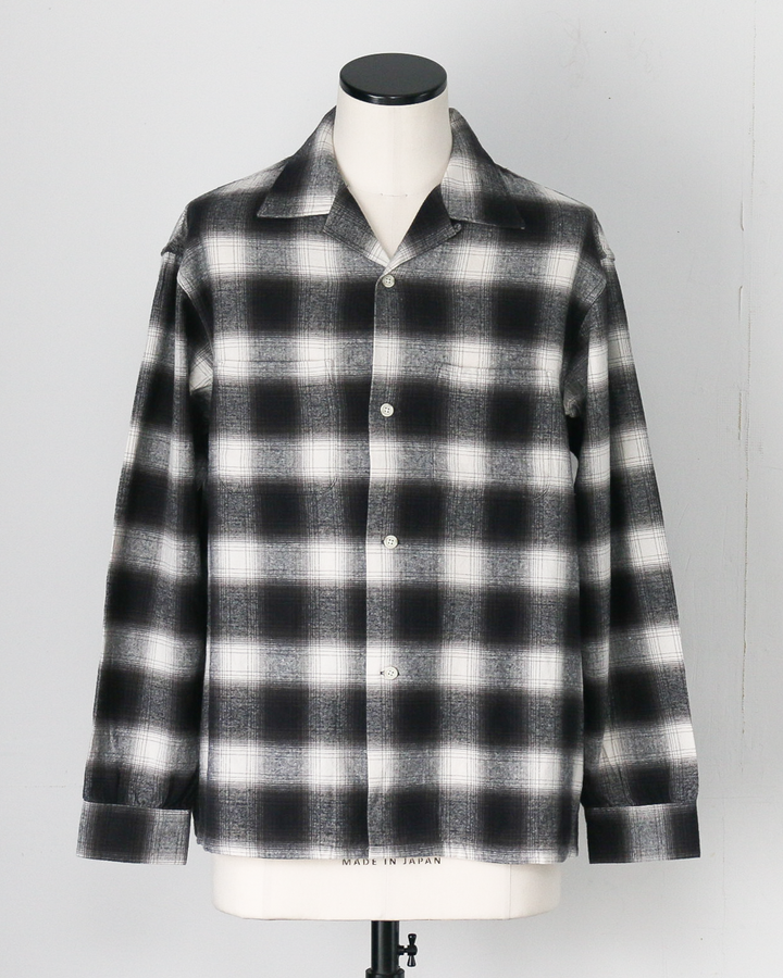 FIVE BROTHER ファイブブラザー Check One-up Collar Shirt Black