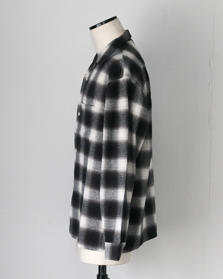 FIVE BROTHER ファイブブラザー Check One-up Collar Shirt Black