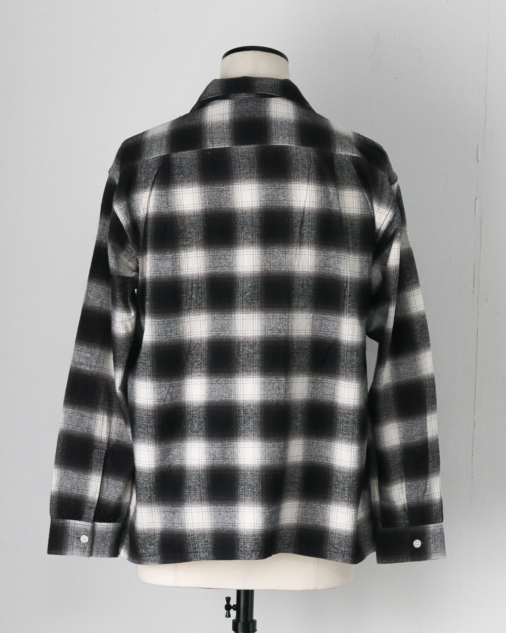 FIVE BROTHER ファイブブラザー Check One-up Collar Shirt Black