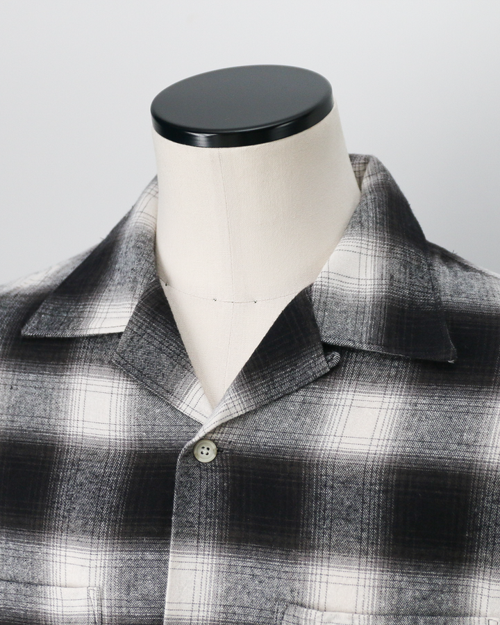 FIVE BROTHER ファイブブラザー Check One-up Collar Shirt Black