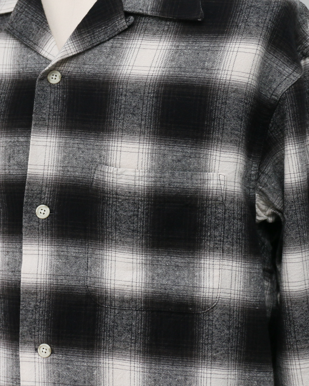FIVE BROTHER ファイブブラザー Check One-up Collar Shirt Black