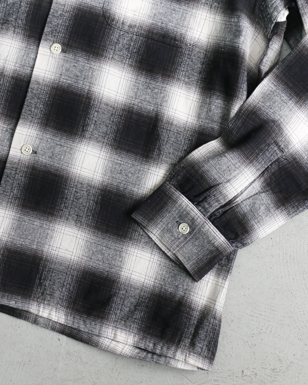 FIVE BROTHER ファイブブラザー Check One-up Collar Shirt Black