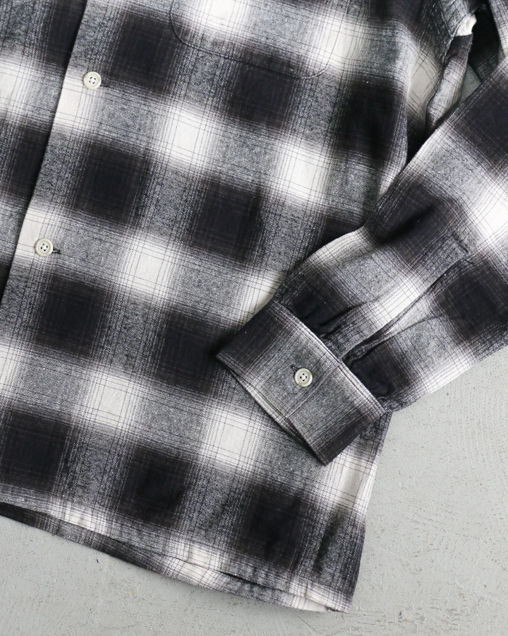 FIVE BROTHER ファイブブラザー Check One-up Collar Shirt Black