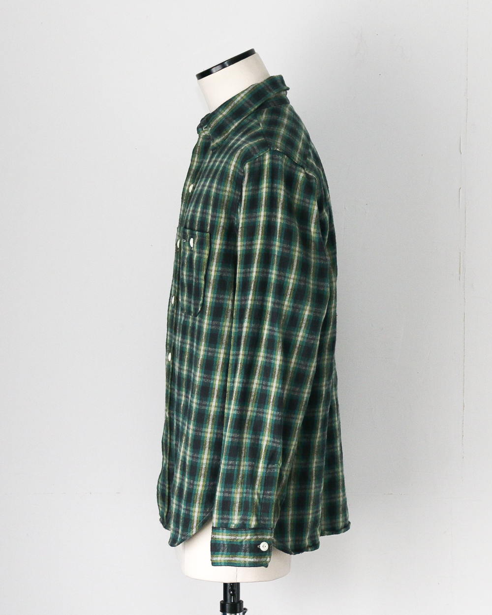 John Gluckow ジョンクラッコー JG-06-2 The Everyday Flannel Shirts E柄 ダークグリーン ワンウォッシュ