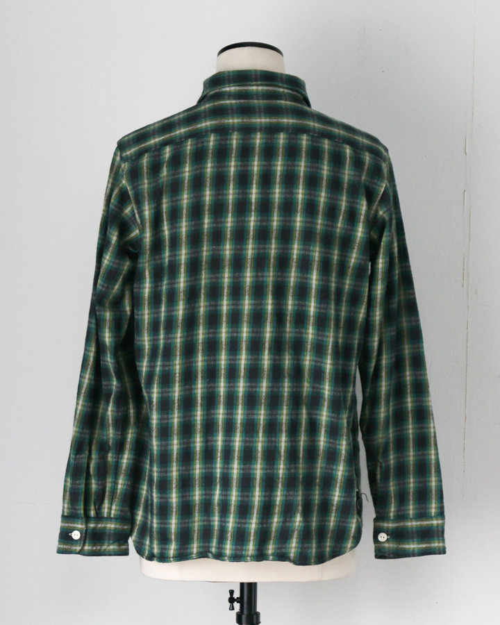 John Gluckow ジョンクラッコー JG-06-2 The Everyday Flannel Shirts E柄 ダークグリーン ワンウォッシュ