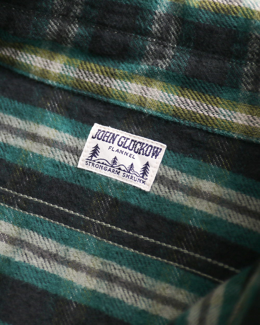 John Gluckow ジョンクラッコー JG-06-2 The Everyday Flannel Shirts E柄 ダークグリーン ワンウォッシュ