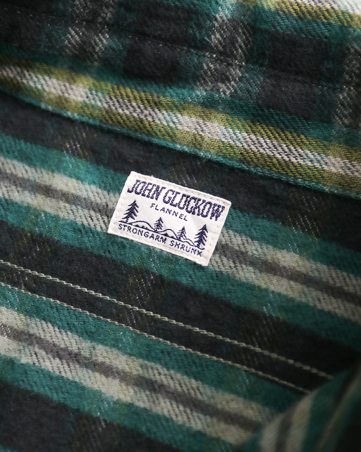 John Gluckow ジョンクラッコー JG-06-2 The Everyday Flannel Shirts E柄 ダークグリーン ワンウォッシュ