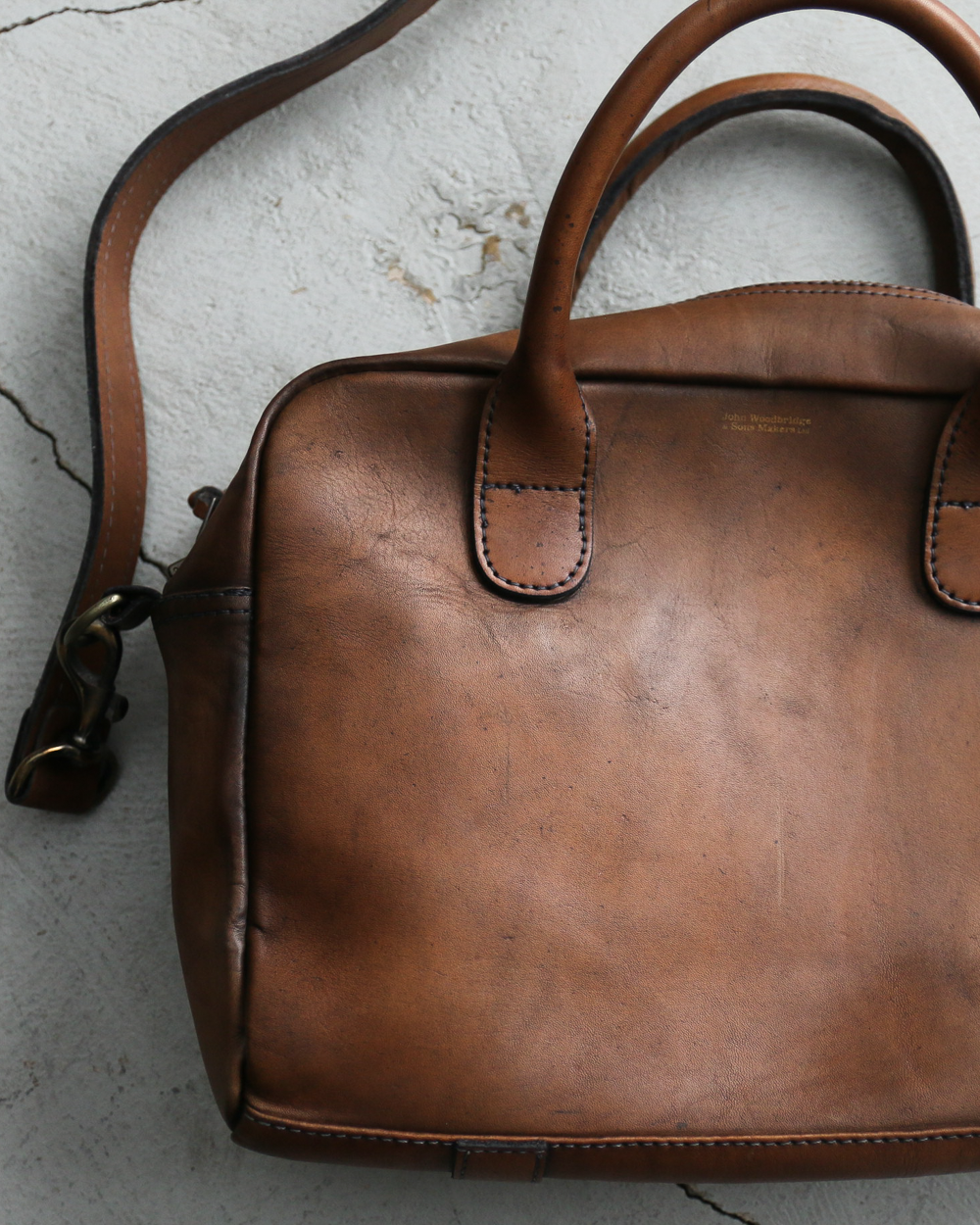 John Woodbridge &amp; Sons Makers ジョンウッドブリッジ 12inch Computer Bag with strap Brown