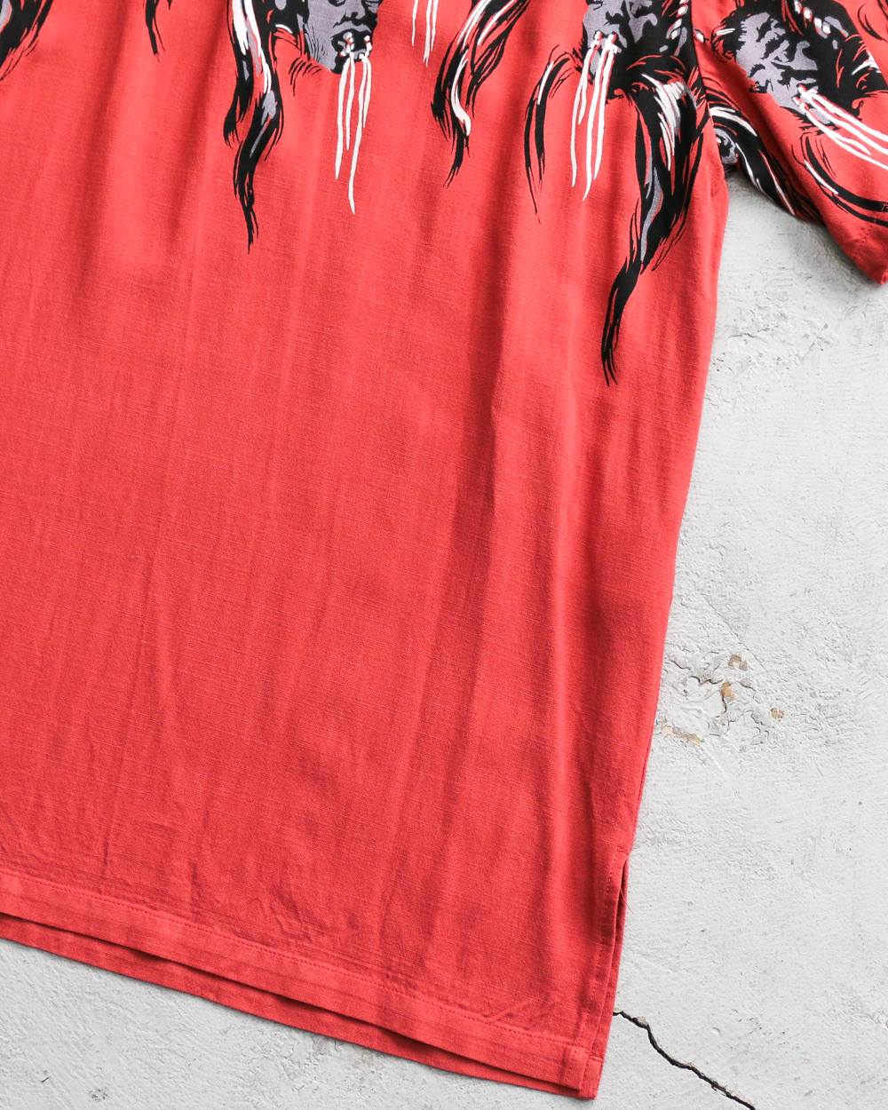 STAR OF HOLLYWOOD SH39704 / HOPSACK RAYON PULLOVER “SHRUNKEN HEAD” RED