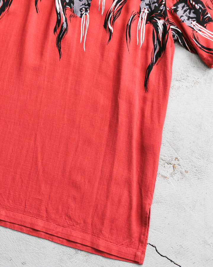 STAR OF HOLLYWOOD SH39704 / HOPSACK RAYON PULLOVER “SHRUNKEN HEAD” RED