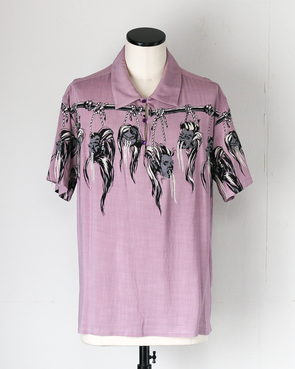 STAR OF HOLLYWOOD SH39704 / HOPSACK RAYON PULLOVER “SHRUNKEN HEAD” PURPLE