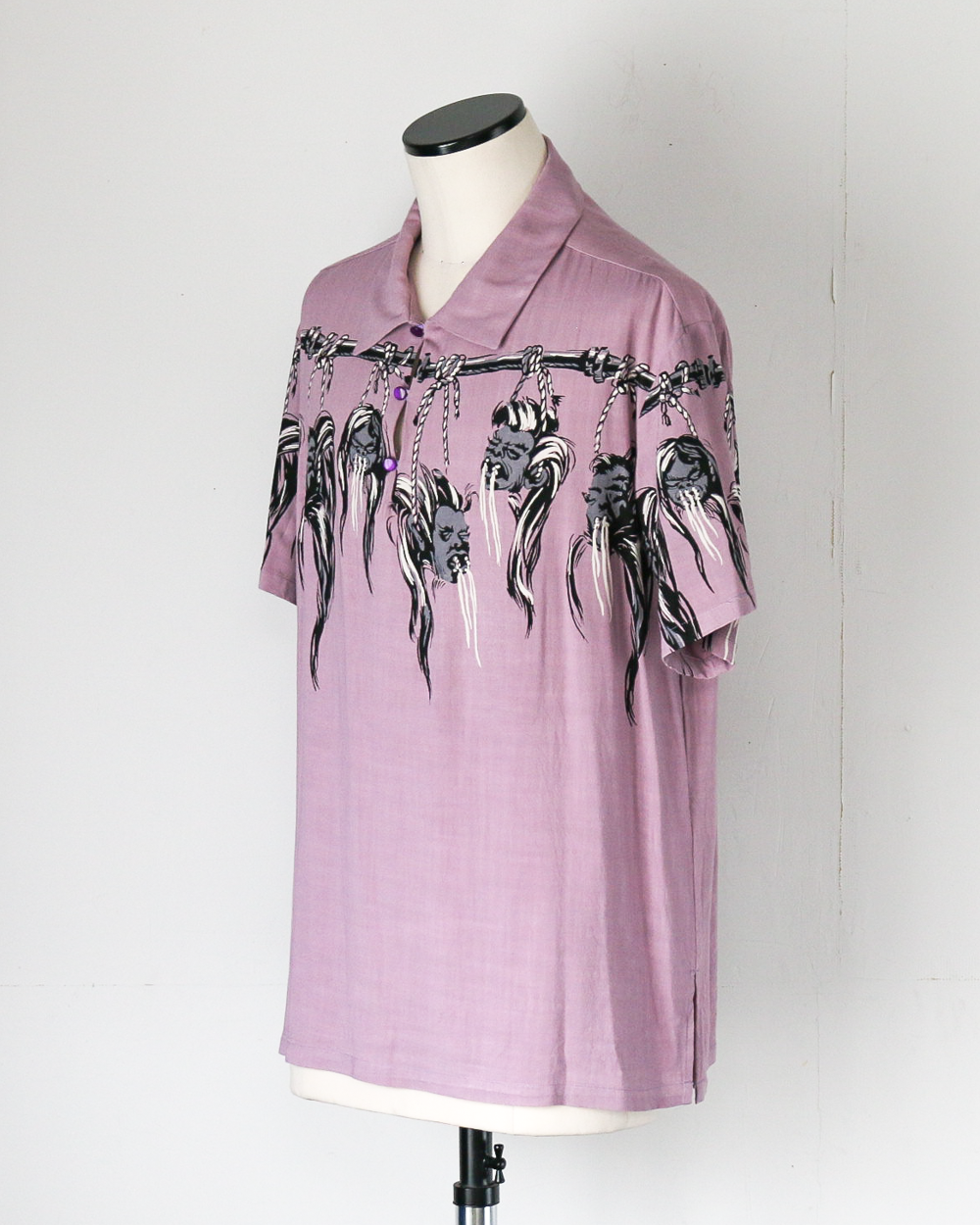 STAR OF HOLLYWOOD SH39704 / HOPSACK RAYON PULLOVER “SHRUNKEN HEAD” PURPLE