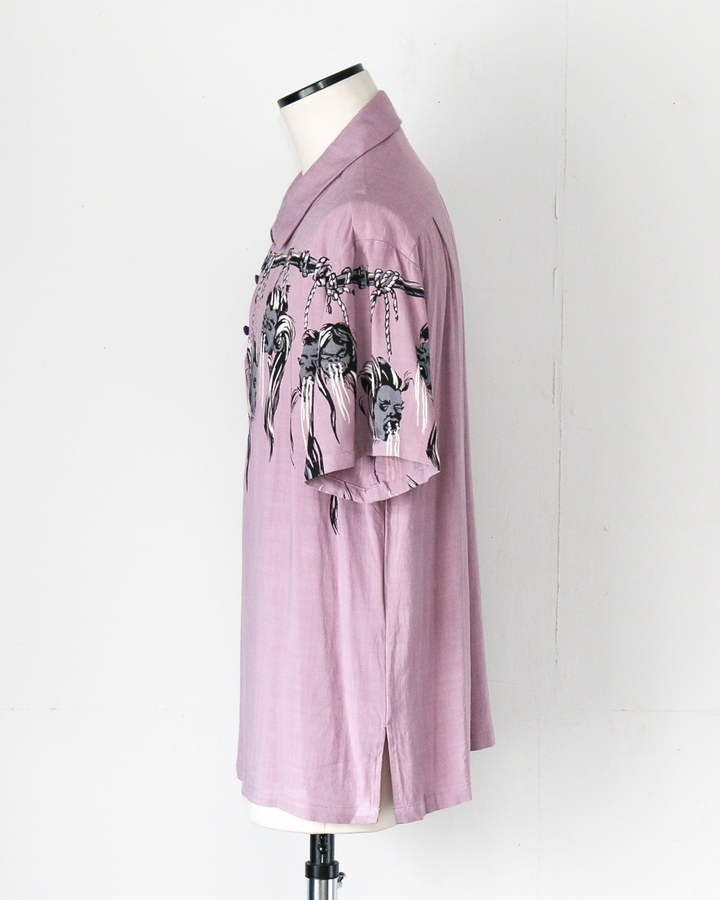 STAR OF HOLLYWOOD SH39704 / HOPSACK RAYON PULLOVER “SHRUNKEN HEAD” PURPLE