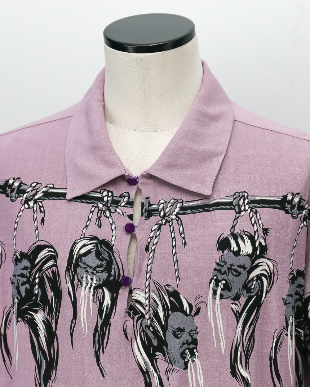 STAR OF HOLLYWOOD SH39704 / HOPSACK RAYON PULLOVER “SHRUNKEN HEAD” PURPLE
