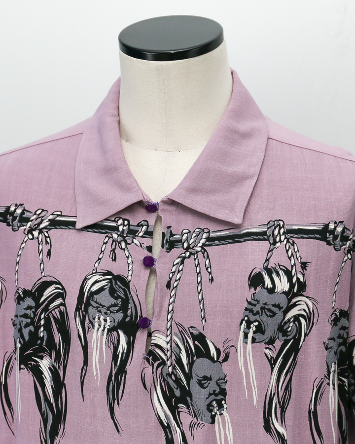 STAR OF HOLLYWOOD SH39704 / HOPSACK RAYON PULLOVER “SHRUNKEN HEAD” PURPLE