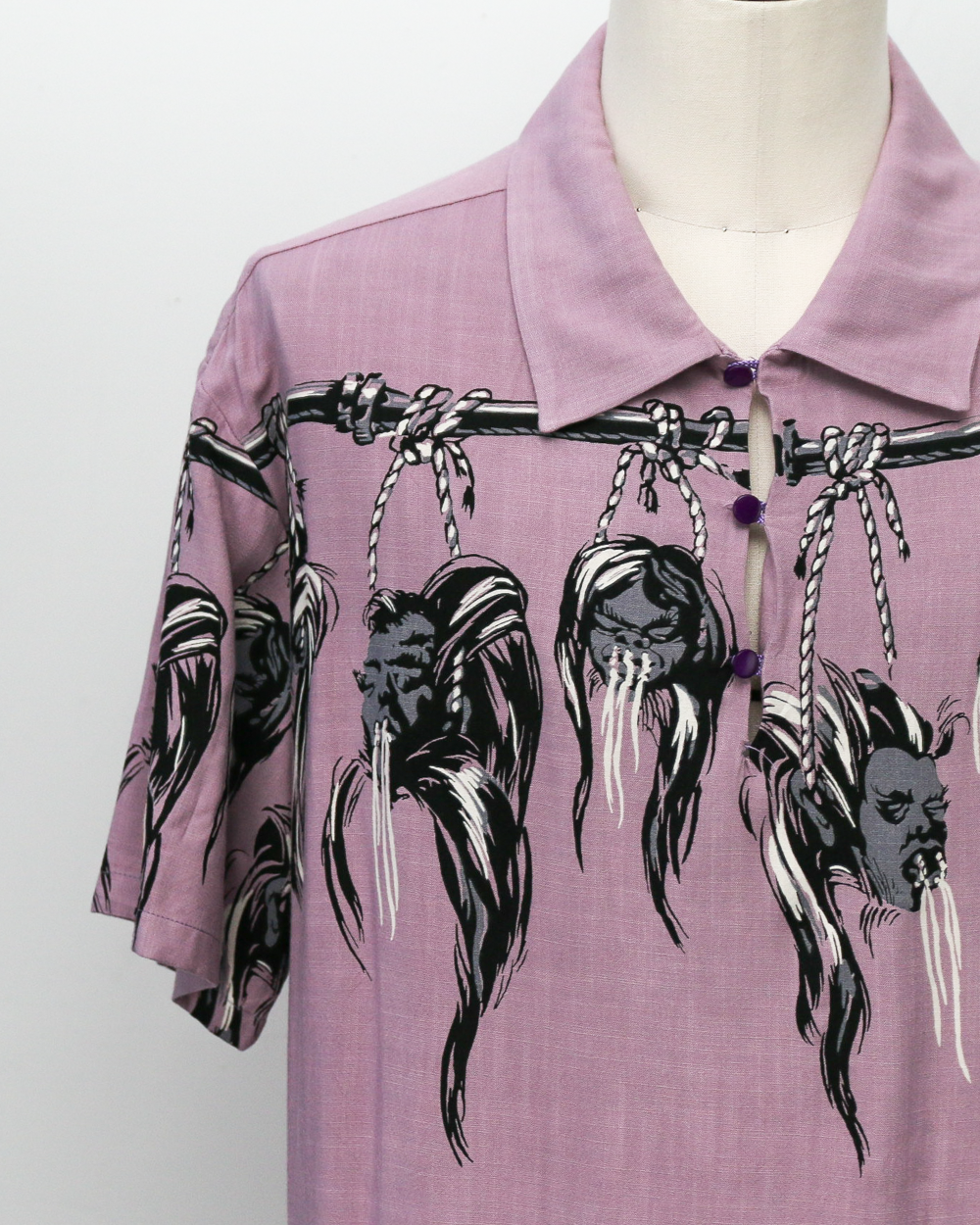 STAR OF HOLLYWOOD SH39704 / HOPSACK RAYON PULLOVER “SHRUNKEN HEAD” PURPLE