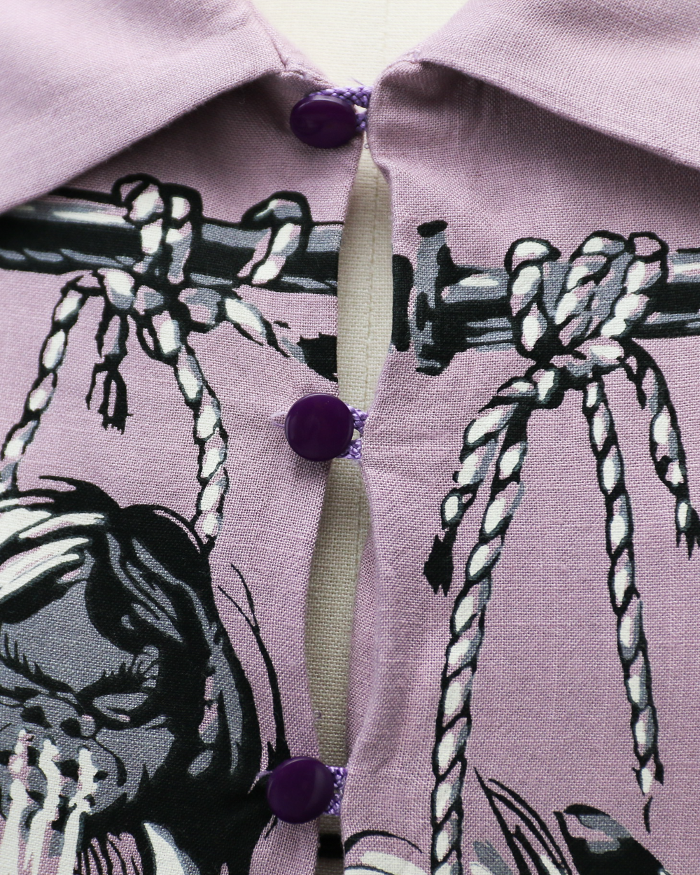 STAR OF HOLLYWOOD SH39704 / HOPSACK RAYON PULLOVER “SHRUNKEN HEAD” PURPLE